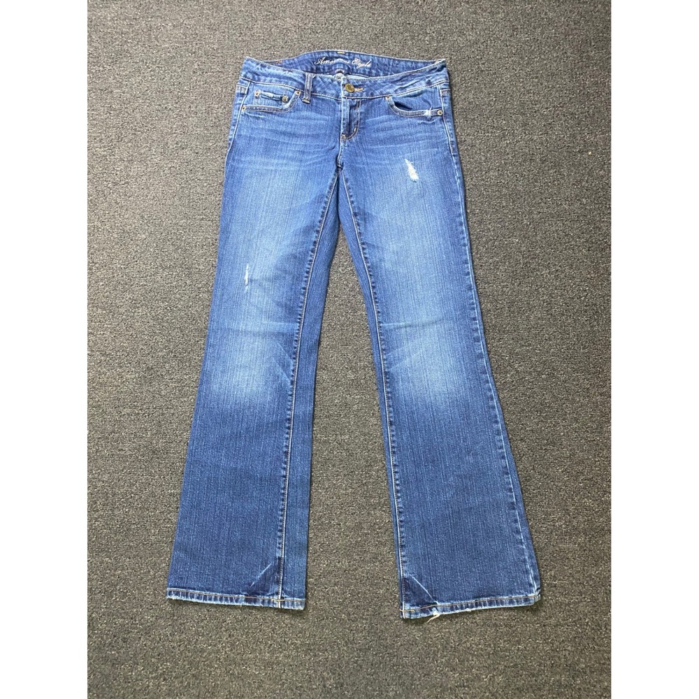 American Eagle Favorite Boyfriend Blue Jeans Womens 4 Regular Distressed Bootcut